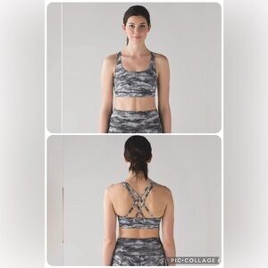 🍋 Lululemon LIKE NEW Energy Bra - Power Luxtreme Hazy Days Black White - Sz 10